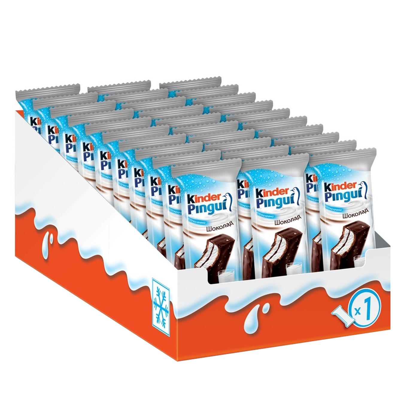 

Пирожное Kinder Pingui бисквитное покрытое темным шоколадом с молочной начинкой 30г