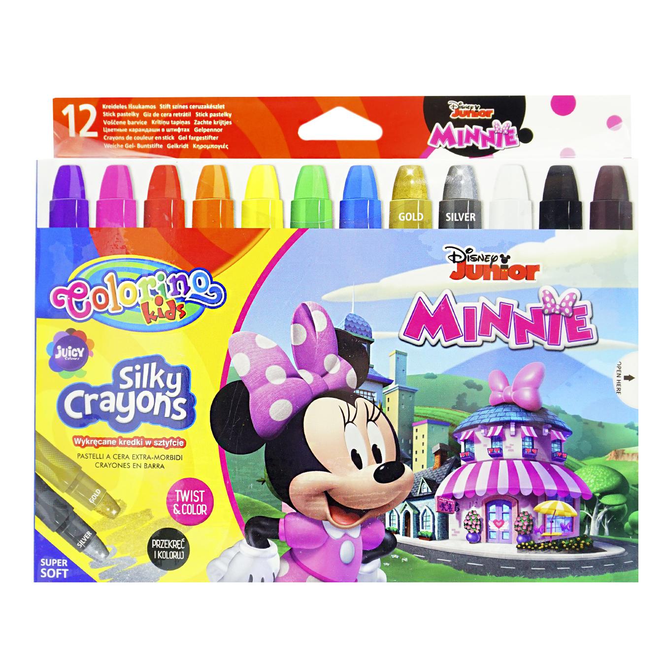 

Карандаши Colorino Minnie Junior восковые 12 цветов 12шт