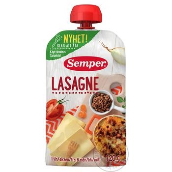 Пюре SEMPER Лазаньямясо-овочеве  120г купить, цены на МегаМаркет - фото 1