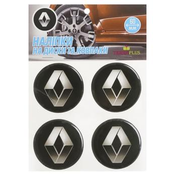 TerraPlus Renault Label Sticker for Hubcaps and Rims 60mm