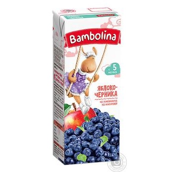 Нектар Bambolina 200 мл Яблуко-чорниця купити, ціни на МегаМаркет - фото 1
