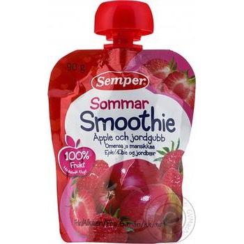 Puree Semper strawberry for children from 6 months 90g - buy, prices for MegaMarket - photo 1