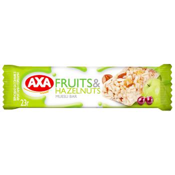 Axa Muesli Bar with Fruits and Hazelnuts 23g - buy, prices for COSMOS - photo 1