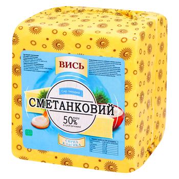 Сир Вись Сметанковий твердий 50% - купити, ціни на ЕКО Маркет - фото 1