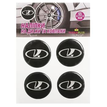 TerraPlus VAZ Label Sticker for Hubcaps and Rims 65mm