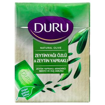 Duru Solid Soap with Olive Oil Extract and Olive Leaves 4pcs*150g - buy, prices for ULTRAMARKET - photo 1