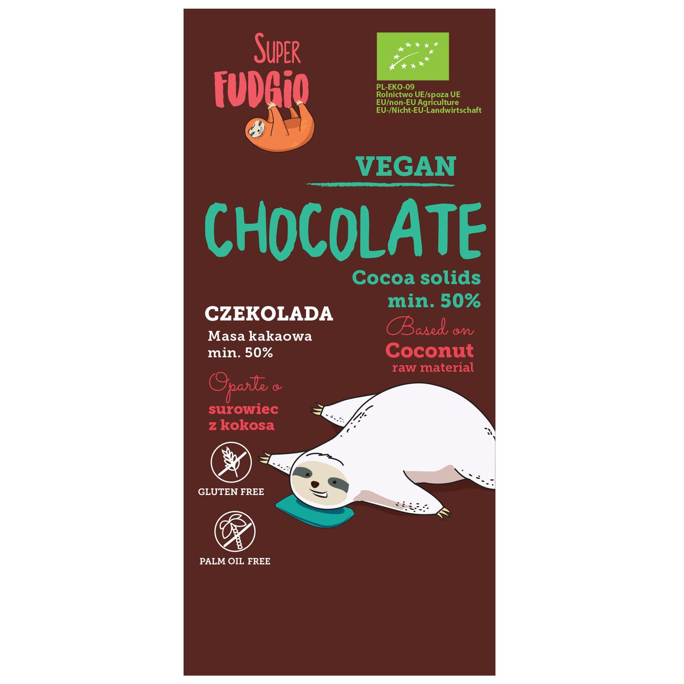 

Шоколад Super Fudgio с кокосовым молоком и тростниковым сахаром органик 80г