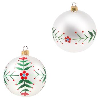 Koopman Christmas Ball with Flower 10cm in Assortment - buy, prices for NOVUS - photo 1