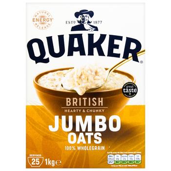 Пластівці вівсяні Quaker Original Jumbo цільнозернові 1кг - купити, ціни на METRO - фото 3