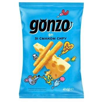 Gonzo Corn Fries Straw with Cheese Flavor 35g - buy, prices for NOVUS - photo 1