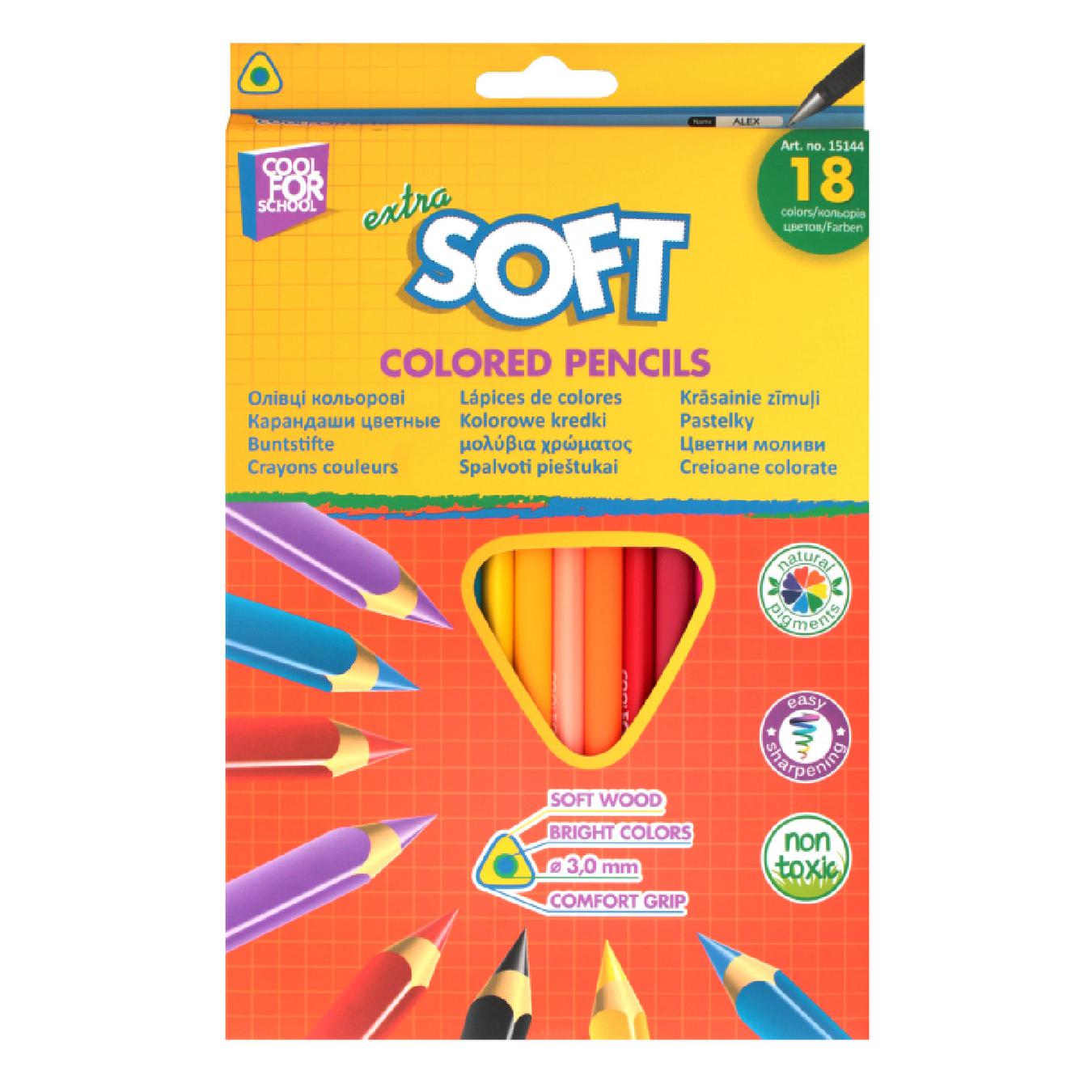 

Карандаши цветные Cool for school Extra Soft 18 цветов