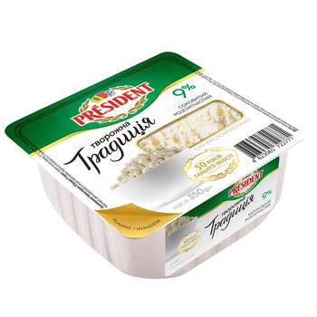 President Tvorozhna Tradytsiya Cottage Cheese 9% 300g - buy, prices for Auchan - photo 2