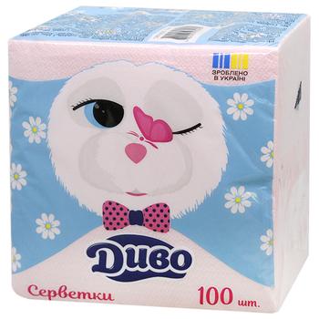 Dyvo 1-Ply Pink Table Napkins 33x33cm 100pcs - buy, prices for ULTRAMARKET - photo 1
