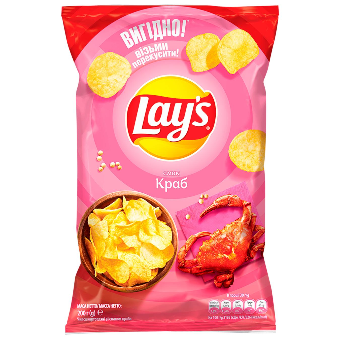 

Чипсы Lay's картофельные со вкусом краба 200г
