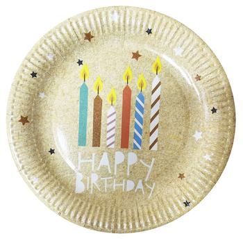 Party Khata Happy Birthday Candles Party Plates 17cm 6pcs - buy, prices for - photo 2
