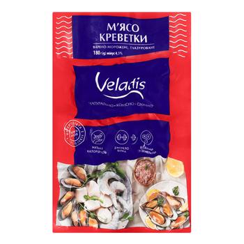Мясо креветки глазированное Veladis варено-мороженое 180г - купить, цены на Идеал - фото 1