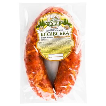 Колбаса Плай Козовская домашняя копчено-запеченная высший сорт - купить, цены на WINETIME - фото 1