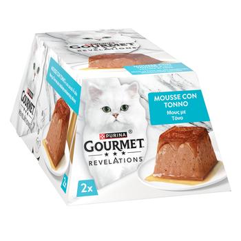 Корм вологий Gourmet Revelations Мус з тунцем та підливкою для дорослих котів 57г х 2шт - купити, ціни на MasterZoo - фото 1