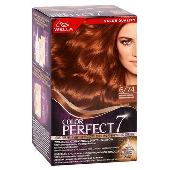 Краска для волос Wella Color Perfect 6/74 Янтарный темно-русый - купить, цены на КОСМОС - фото 1