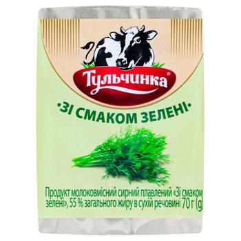 Сирний продукт Тульчинка плавлений зі смаком зелені 50г - купити, ціни на Auchan - фото 2