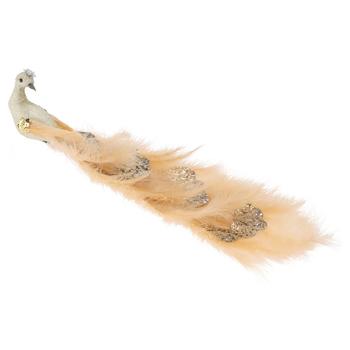 Koopman Peacock on a Clip Decoration 24cm Golden - buy, prices for - photo 1