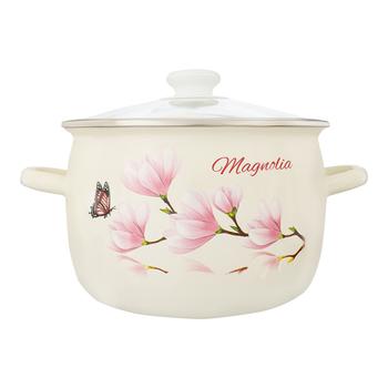 Idilia Milk Magnolia Spherical Pan with Glass Lid 5l - buy, prices for COSMOS - photo 1