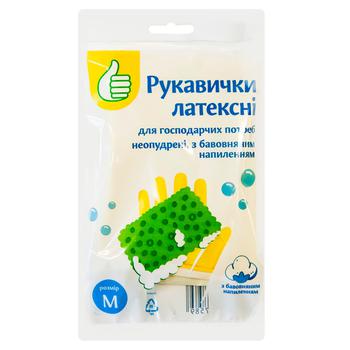 Рукавички господарські Pouce латексні розмір M - купити, ціни на Auchan - фото 1