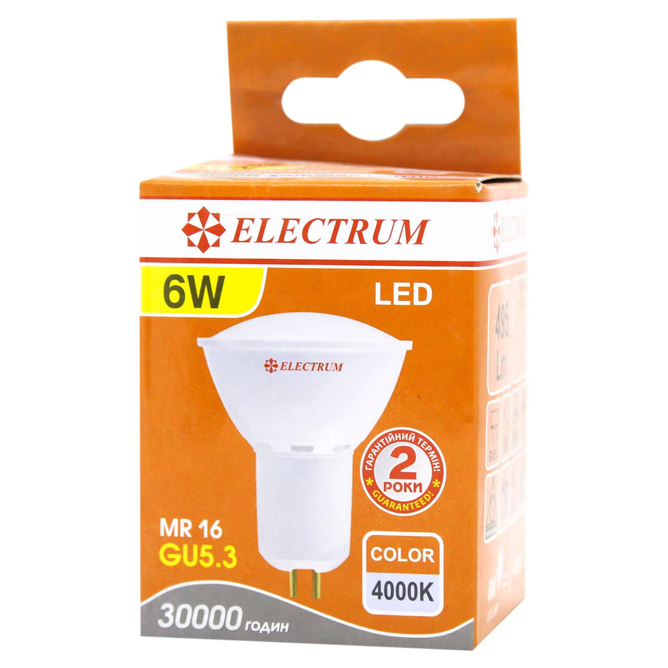 

Лампочка Electrum MR16 GU5.3 6W 4000К светодиодная