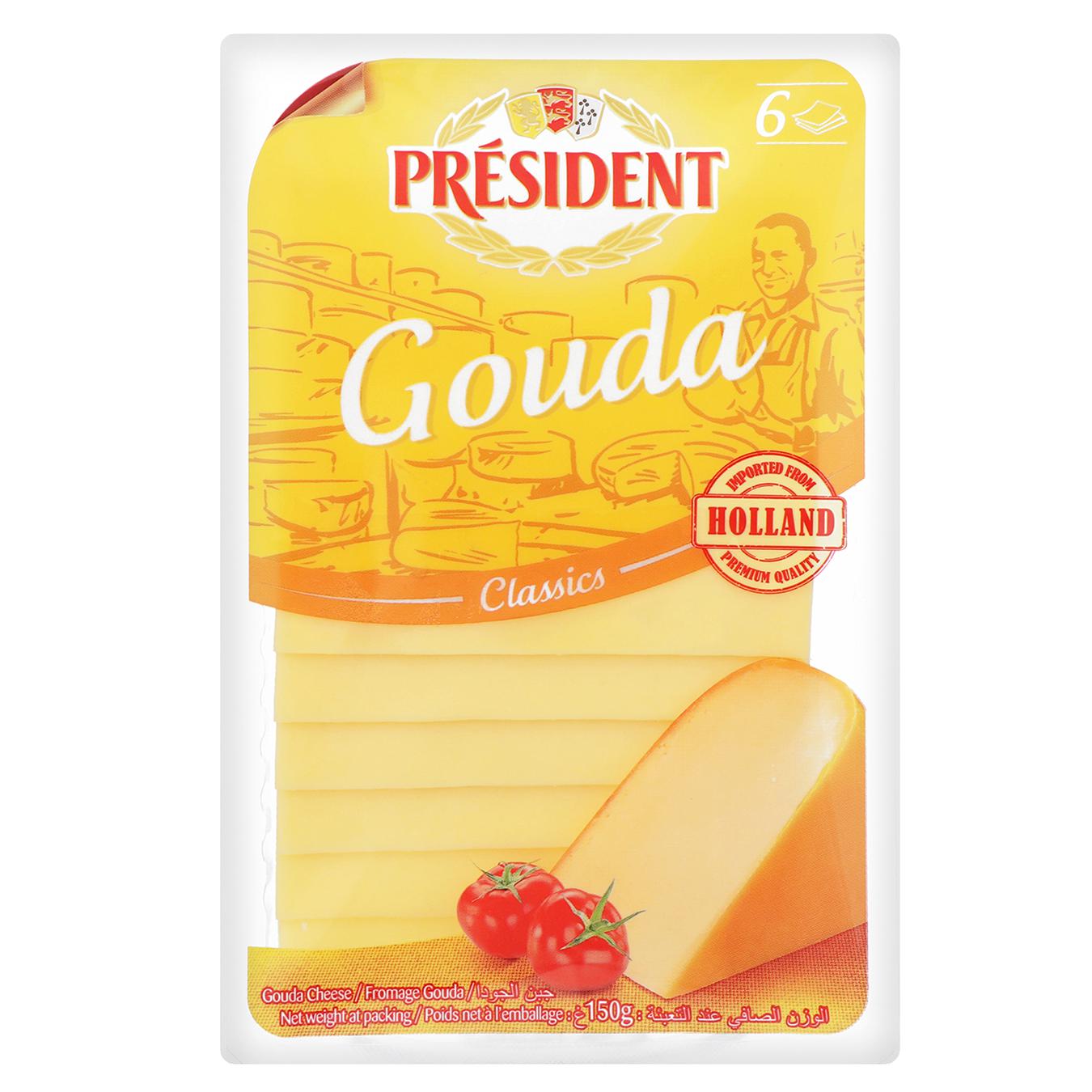 

Сыр President Gouda твердый ломтями 48% 150г