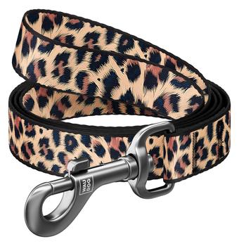 Waudog Nylon Dog Leash M 200cm/20mm with Leopard Design