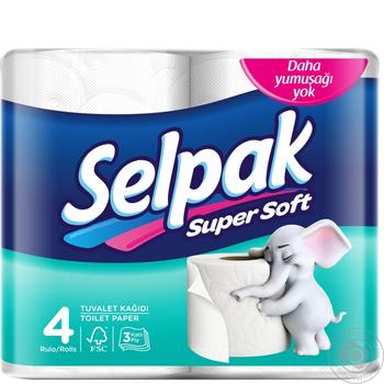 Toilet paper Selpak white 4pcs - buy, prices for MegaMarket - photo 1