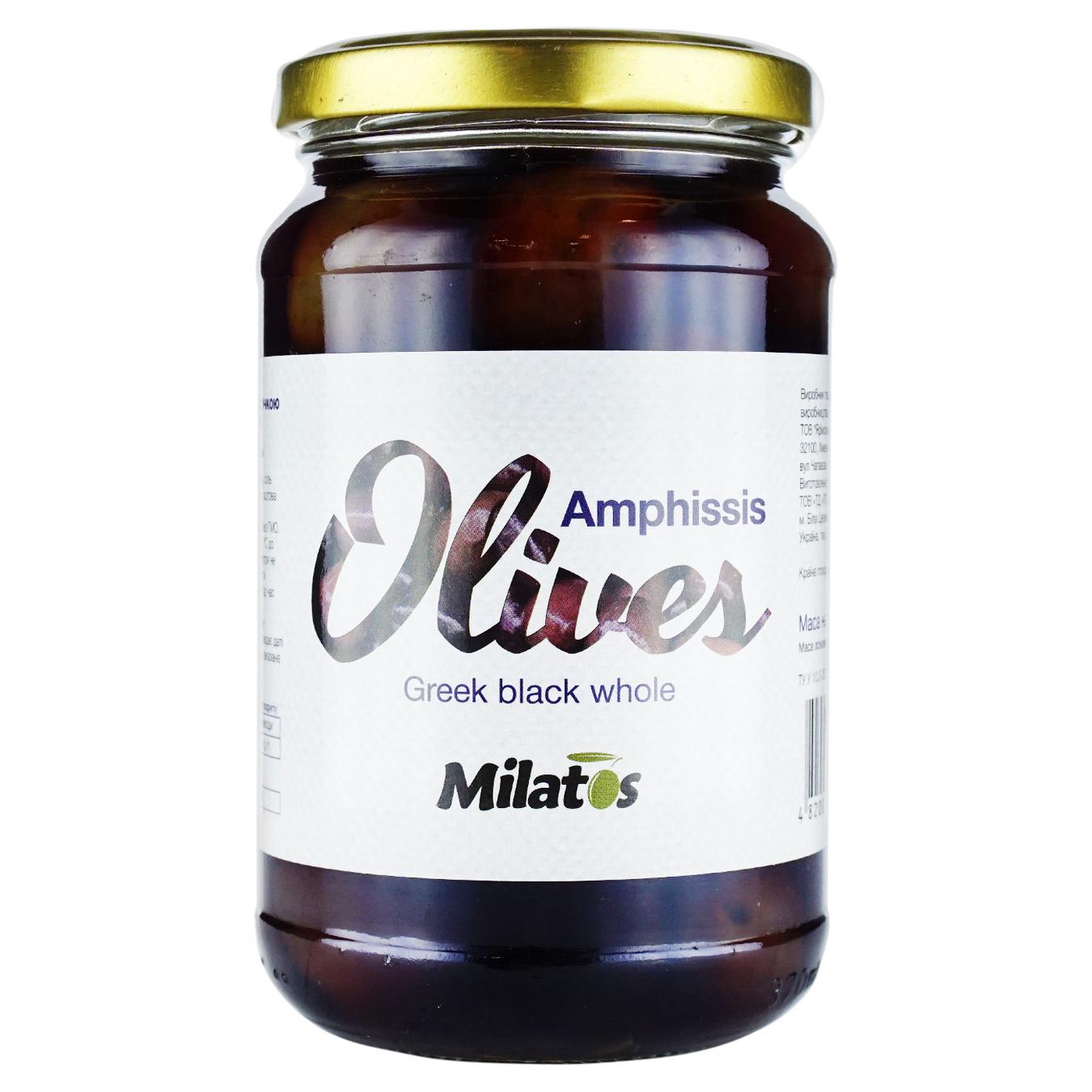 

Оливки черные Milatos с косточкой 350г