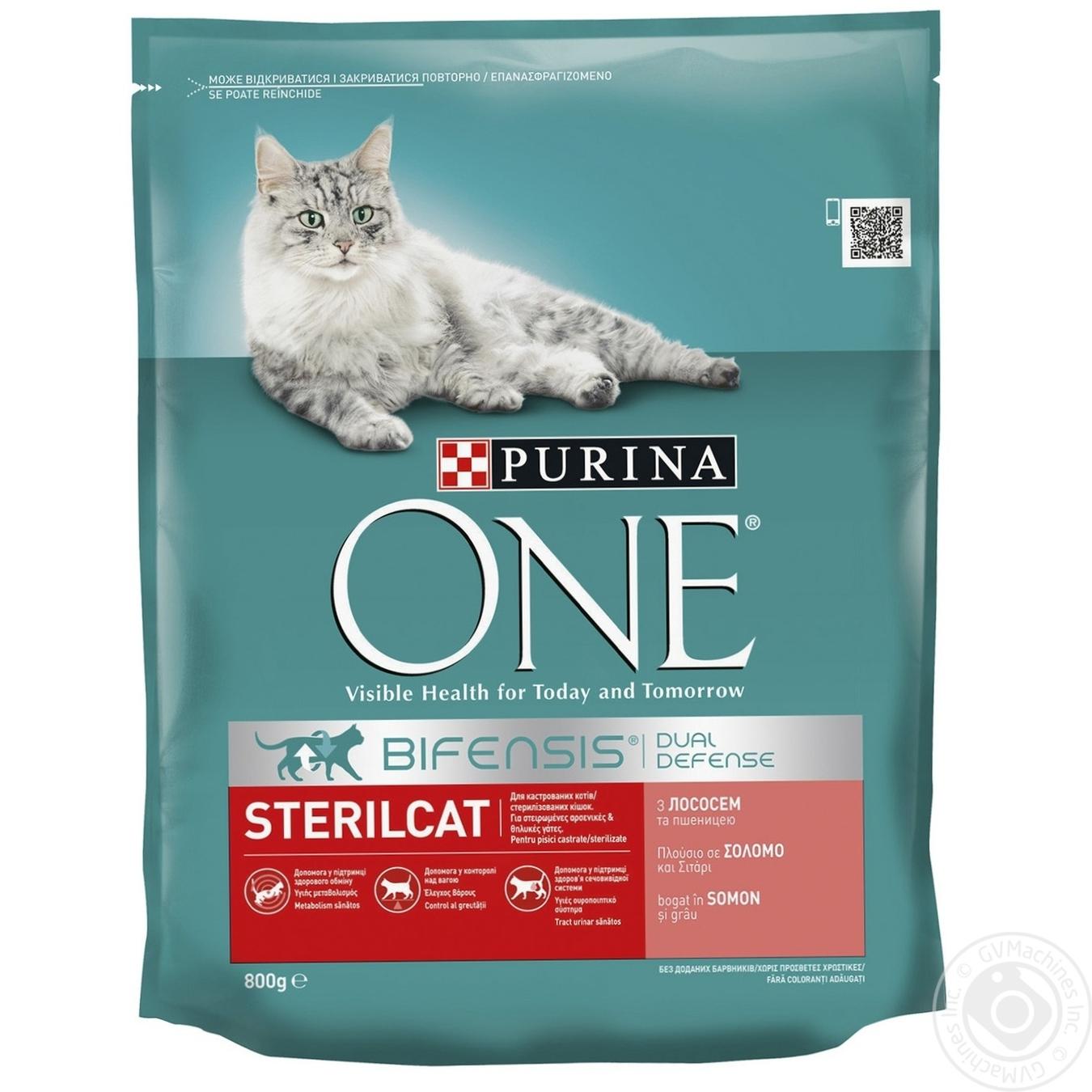 

Корм сухой Purina ONE Sterilcat с лососем и пшеницей для стерилизованных котов 800г