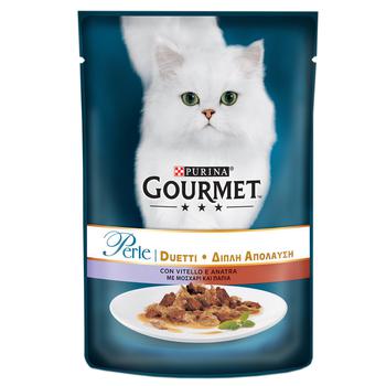 Корм Gourmet Perle Duo с телятиной и уткой для взрослых кошек 85г - купить, цены на METRO - фото 1