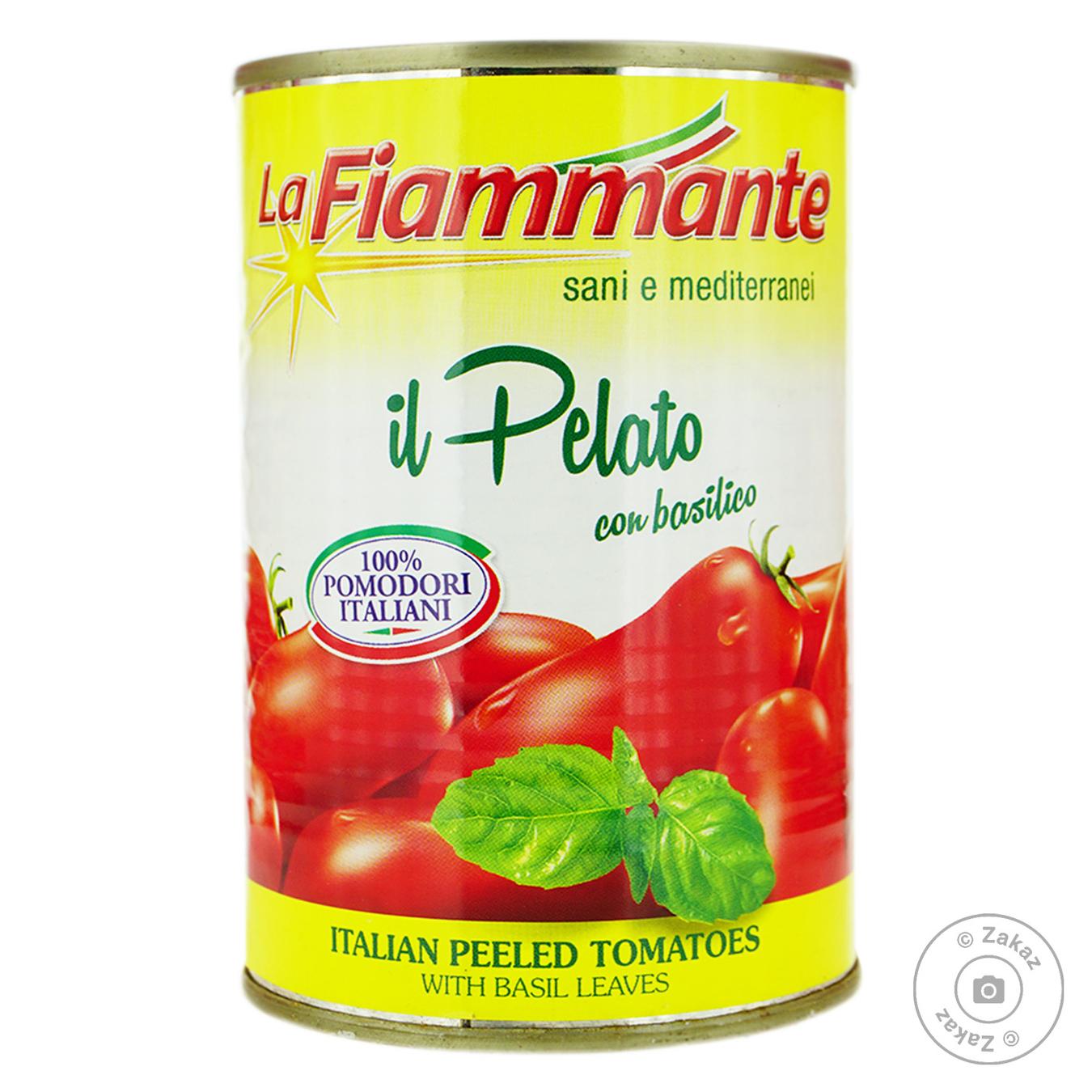 

Томаты La Fiammante целие очищенные с базиликом 400г