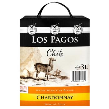 Los Pagos Chile Chardonnay white dry wine 3l - buy, prices for METRO - photo 1