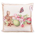 Provans Vesnianky Bunny with Easter Eggs and Flowers Decorative Pillow 45x45cm