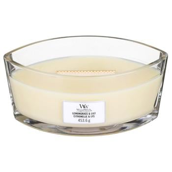 Аромасвічка Woodwick Lemongrass and Lily Ellipse 453г