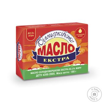Масло Білоцерківське Екстра солодковершкове 82,5% 180г купити, ціни на МегаМаркет - фото 1