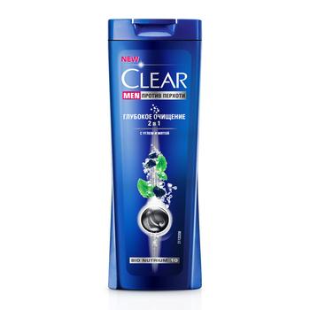 Шампунь и бальзам Clear Man 2в1 Глубокое очищение против перхоти 225мл