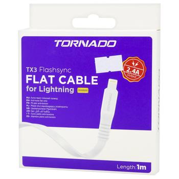 Кабель USB-L Tornado TX3 Flat (2.4A/1m) Lighting white