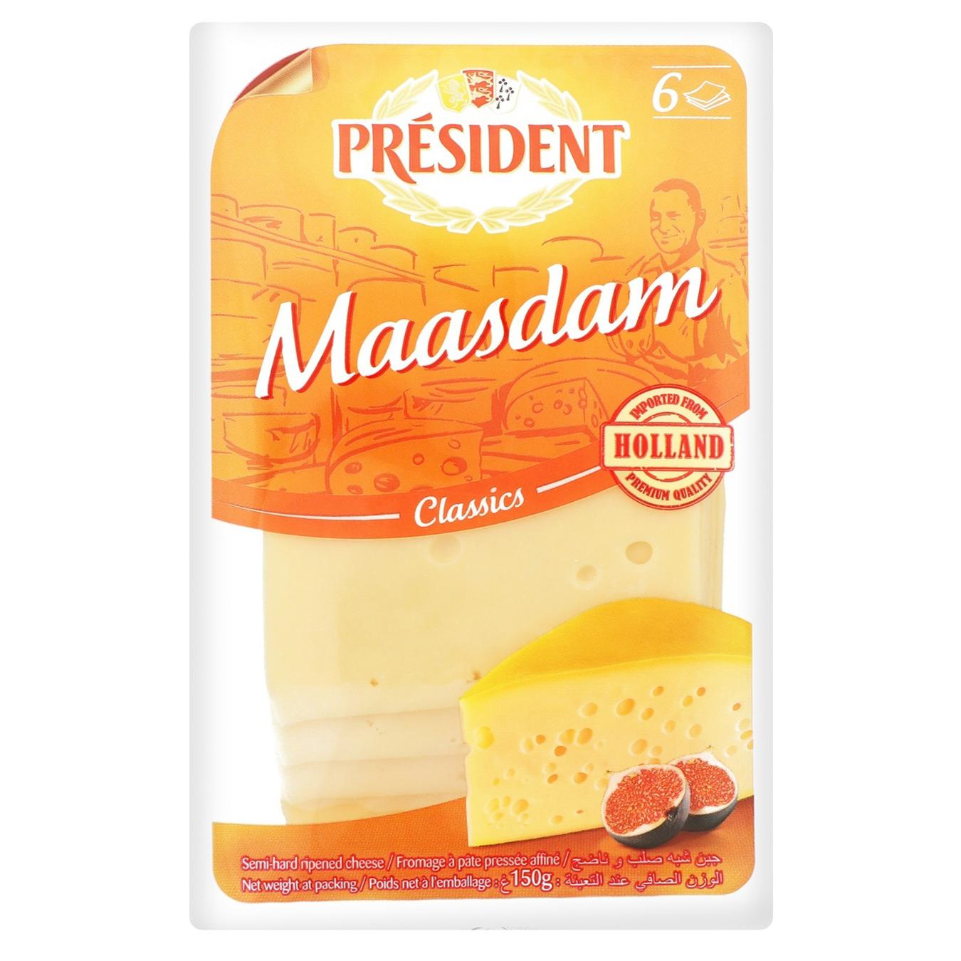 

Сыр President Maasdam ломтиками 45% 150г