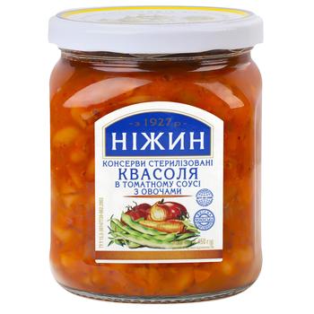 Квасоля Ніжин у томатному соусі з овочами 450г