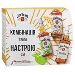 Набір віскі Jim Beam White 40%, Jim Beam Honey 32,5%, Jim Beam Apple 32,5% 3х200мл