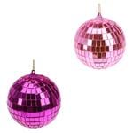 Koopman Mirror Christmas Ball 8.5cm Pink