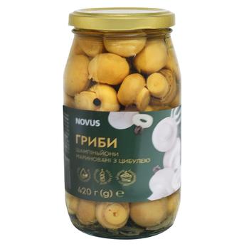 Шампіньйони Novus цілі мариновані 420г