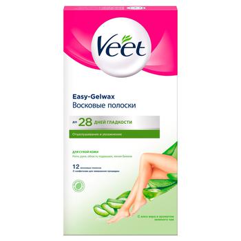 Полоски восковые Veet для сухой кожи 12шт