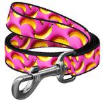 Поводок для собак Waudog нейлоновый M 122см/20мм с рисунком бананы на розовом