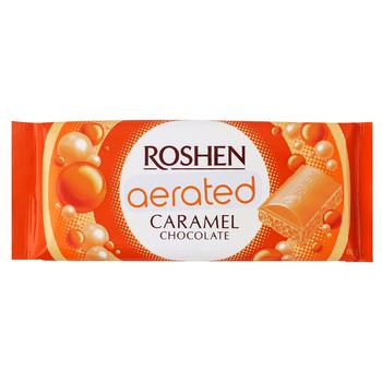 Шоколад білий Roshen пористий карамельний 80г