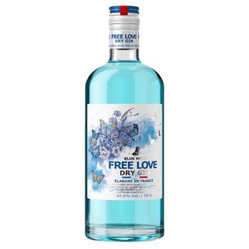 Free Love Blue Mood Dry Gin 37.5% 0.7l - buy, prices for COSMOS - photo 1